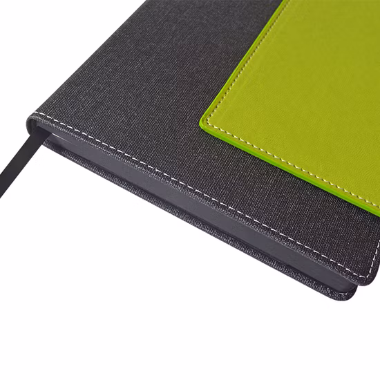 2023 Logo personalizzato A5 Folio Journal Diary Planner Agenda Notebook in pelle PU verde con portapenne